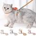 Shenmeida Cat Harness and Leash Set Cat Vest Harness Pet Leash and Collar Set Pet Harness for Kitties Puppies Small Pets Outdoor Walking