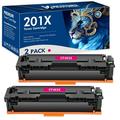 201X 201A 2-Pack Compatible Toner Cartridge for HP 201X CF403X LaserJet Pro M252dw M252n Pro MFP M277dw M277n M277c6 M274n Printer (Magenta)