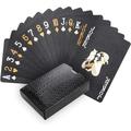 Deck of Cards Waterproof Black Playing Cards Poker Cards Plastic Playing Cards Gilding Black Playing Cards Black Gilding Waterproof Playing Cards