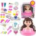 huntermoon Kids Dolls Styling Head Makeup Comb Hair Toy Doll Set Pretend Play Princess Dressing Play Toys For Little Girls Makeup Learning Ideal Present