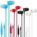 Set Of 4 UrbanX R2 Wired in-Ear Headphones With Mic For Energizer Power Max P490S with Tangle-Free Cord Noise Isolating Earphones Deep Bass In Ear Bud Silicone Tips