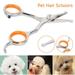 Pcapzz Pet Grooming Scissors with Round Tip Professional Hair Scissors Regular Edge Trimming Animal Hairdressing Cutting Tools For Dogs Cats Rabbits