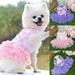 Dog Cats Pet Princess Dress Sweet Puppy Summer Floral Gauze Vest Apparel Peach