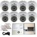 Evertech 8 Pcs 1080p HD Indoor Outdoor Dome Security Cameras with 9 Channel Power Supply Distribution Box for Surveillance Systems