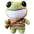 Frog Plush Toy Baby Toy Cute Soft Plush Doll With Brown Sweater and Backpack Animal Plush Doll Throw Pillow Gift for Boys Girls 11.8 inches