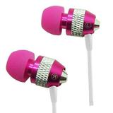 Super Bass Noise-Isolation Metal 3.5mm Stereo Earbuds/ Headset/ Handsfree for Nokia C1 Plus 8000 4G 6300 4G 225 4G 215 4G 2.4 C3 150 (2020) 125 1.3 5310 (2020) (Hot Pink) - w/ Mic