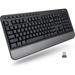 X9 Multimedia Wireless Keyboard - 2.4G Ergonomic Full Size Keyboard with Wrist Rest - Cordless Keyboard for Laptop Computer Desktop Windows PC