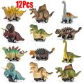 Autrucker 12 Pack Dinosaur Toys for 3 Year Old and Up Boys Girls Dino Pull Back Car Realistic Dinosaur Figure Playset to Create a Dino World for Kids Birthday Gift