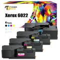 Toner Bank Compatible for Xerox Phaser 6022 Toner Cartridge for Xerox 106R02759 106R02756 106R02758 106R02757 Phaser 6020 6022 WorkCentre 6025 6027 Printer Ink Toner Set ( 4-Pack BK/C/M/Y)