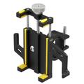 Motorcycle Handlebar Cell Phone Holder 360Â° Rotatable Aluminum Alloy for Most 3.5- 7 Inch Smartphones Black Yellow