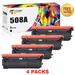 Toner Bank 4-Pack Compatible Toner for HP CF360A 508A Color LaserJet Enterprise M553dn M553n M553x MFP M577 (Black)
