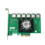 Paddsun Pci-E X4 To 6 Port Usb 3.0 20Gb Adapter Riser Card Extender Board Mining Asm1812