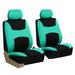 FH Group Light & Breezy Flat Cloth Car Seat Cover Set For Car Truck SUV Van Mint - Front