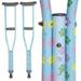 My Crutches - Youth Crutches for Kids w Adjustable Handgrip and Length! for Children 3 9 to 4 5 - Made of Lightweight Durable Aluminum w Underarm Padding - Dog Paws