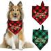 Jolly Dog Bandana Christmas Classic Plaid Pet Adjustable Scarf Triangle Bibs Kerchief Pet Costume Accessories Decoration for Small Medium Large Dogs Cats Pets