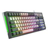 LIWEN V600 Wired Keyboard Quick Response Anti-skid Compact 96 Keys RGB Backlight USB Gaming Keypad for Desktop