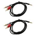 OUNONA 2pcs 3.5mm to 2 RCA Male Stereo Audio Adapter Cable AUX RCA Y Cord for Speakers