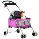 YRLLENSDAN Folding Dog Stroller Lightweight Pet Stroller Cat Stroller Jogging Travel Carrier 4 Wheel Waterproof Puppy Stroller Animal Stroller for Medium Small Dogs