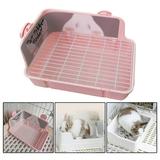 Rabbit Trainer Small Animal Potty Corner Toilet Bunny Litter Bedding Box Pet Pan Toilet for Adult Guinea Pig Hamster Bunny Ferret Pink