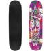 Abstract skull with crown on the background inscriptions hand drawn Outdoor Skateboard Longboards 31 x8 Pro Complete Skate Board Cruiser