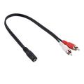 1/8inch 3.5mm Female Jack to 2RCA Male Plug Wire Stereo Audio Video AUX Splitter Converter Cable for Smartphones MP3 Tablets Speakers Home Theater