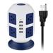 OWSOO Tower Surge Protector with Surge Protector 8 AC Outlets 4 USB Port Power Strip Tower Long Extension Cord Multi Plug Charging Tower for Multiple Devices Desktop Power Station for Home Office