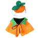Halloween Pet Costume Cat Pumpkin Costume Funny Cat Clothes Cloak and Pumpkin Hat for Small Dogs Cats Outfits