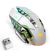 Rechargeable Wireless Bluetooth Mouse Multi-Device (Tri-Mode:BT 5.0/4.0+2.4Ghz) with 3 DPI Options Ergonomic Optical Portable Silent Mouse for Tecno Spark 4 Lite White Green