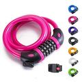 Bike Lock Bicycle Lock Chain ?5-Digit Combination Lock Core Steel Wire Bike Lock Security&Portable Bicycle Locks 4 Feet x 1/2 inch (Pink)