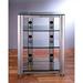 VTI Manufacturing HGR404S 4 Silver Oval Poles 4 Clear Glass Shelves AV Stand