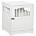 PawHut Furniture Style Dog Kennel House w/ Cushion for Miniature Pets White