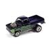 1981 Chevy Silverado 10 Fleetside Purple Grape Metallic with Lime Flames - Johnny Lightning JLSP178/24A - 1/64 scale Diecast Model Toy Car