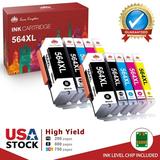 High Yield 564xl Ink Replacement for HP 564 Ink Cartridges for Printer DeskJet 3520 3522 Officejet 4620 Photosmart 5520 6510 6520 7520 7525 (Photo-Black Black Cyan Magenta Yellow 10Pcs)