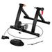 Topeakmart Foldable Indoor Bike Trainer Stand Bicycle Exercise Magnetic Stand with 6 Speed Level Handlebar Adjuster Black