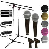 Samson R21S Dynamic Vocal Microphones with Microphone Boom Stands Duo Package