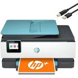 HP OfficeJet Pro 8028e All-in-One Wireless Color Inkjet Printer Home Office Blue- Print Scan Copy Fax- 20 ppm 4800x1200 dpi Auto Duplex Printing 35-Sheet ADF Ethernet - 4 Feet USB Printer Cable