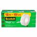Scotch Magic Tape 1 Core 3/4 x 1296 Clear 12pk. For Offices Homes & Schools.