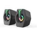 Computer Speakers Stereo PC Gaming Speakers with 7 Color Lights USB Laptop Speakers with 3.5mm for PC/Laptop/Desktop
