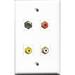 RiteAV 1 Port RCA Red and 1 Port RCA White and 1 Port RCA Yellow and 1 Port Coax Cable TV- F-Type Wall Plate