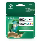 Greensky Ink 962XL Replacement for HP 962 Ink Cartridges Combo Pack for OfficeJet Pro 9010 9015 9025 9018 9020 9012 9019 9016 9014 9027 9029 9026 9022 9028 Printer (Black Cyan Magenta Yellow 4-Pack)