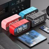 Ludlz Portable Mirror Screen LED Alarm Clock Bluetooth Speaker Wireless MP3 Player