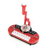 KARMAS PRODUCT Kids Piano Keyboard Toy with DJ and Microphone - 8 Keys Portable Electronic Musical Instrument for Toddlers Learning and Education Red
