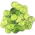 100pcs Plastic Golden Coins Kids Gold Coins Toy Four Leaf Clover Coins Funny Playing Toys for Children (Green)