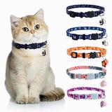 Yirtree Fashion Cat & Kitten Collar with Safety Bell Breakaway Collar Buckle and Smart ID Tag Included Adjustable Sizing 9 13
