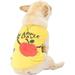 BT Bear Pet Clothes Dog Apple T-Shirt Cotton Elastic Vest Soft Costume for Puppy Small Medium Large Dog (L Yellow)