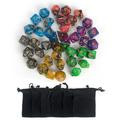 24 pcs Assorted 6 Pack 6X7pcs Polyhedral Dice Marble Polyhedral Dice Polyhedral 7-Die Gemini Dice Set Game Dice Set - Deluxe Metal Golden D4 D6 D8 D10 D12 D20