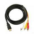 5ft HDMI to RCA Cable 1080P HDMI Male to 3rca Video Audio AV Composite Male M/M Connector Adapter Cable Cord One-Way Transmission from HDMI to RCA for TV HDTV