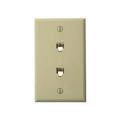 Leviton Ivory DUAL Phone Jack Wallplate 6P4C 625B3 DUplex 40944-I