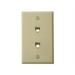 Leviton Ivory DUAL Phone Jack Wallplate 6P4C 625B3 DUplex 40944-I