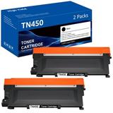 TN450 Black Toner Cartridge High Yield Replacement for Brother TN450 TN420 HL-2240 2270dw HL-2280DW MFC-7360 7460DN 7860DW DCP-7060 7070DW 7065DN (Black 2-Pack)